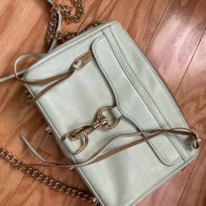 Rebecca Minkoff authentic Mint and Gold crossbody